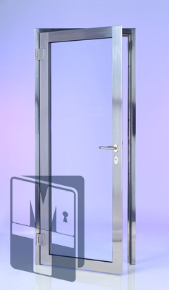 Дверь противопожарная алюминиевая со стеклом